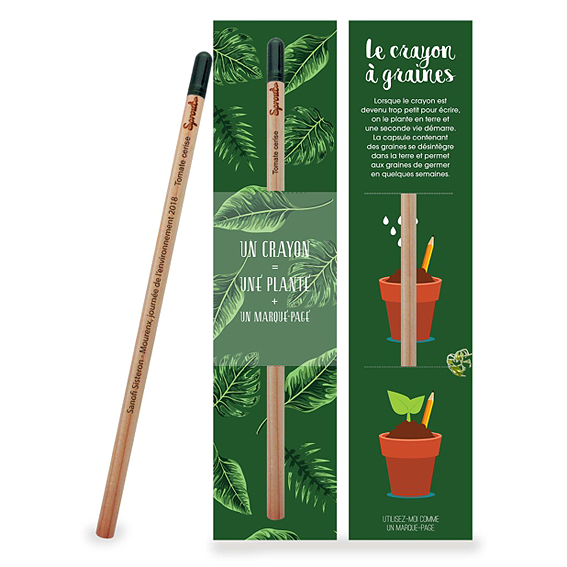 Stylo publicitaire avec graines à planter