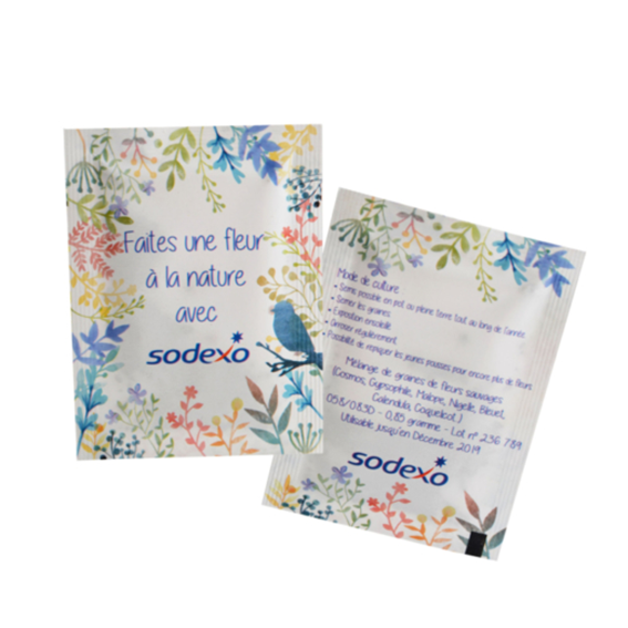 Sachet de graine publicitaire personnalisé goodie plante publicitaire goodie plantes personnalisables objet publicitaire promotionnel