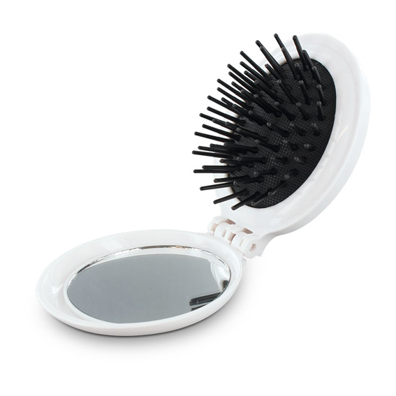 Brosse cheveux de poche personnalisé goodie Brosse cheveux miroir intégré à floquer goodies objet publicitaire cadeau d’affaires
