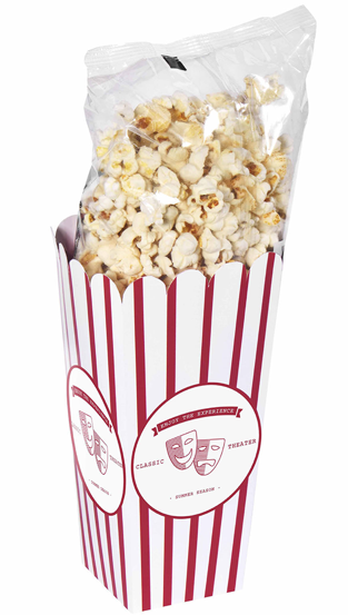 Goodie popcorn personnalisé publicitaire Goodie Seau en carton à popcorn personnalisable goodies Confiserie Gastronomie personnalisée publicitaire goodies objet publicitaire cadeau d’entreprise