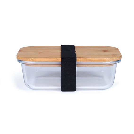 Lunch box nomade en verre et bambou avec ses couverts en bambou 1 L, Pebbly