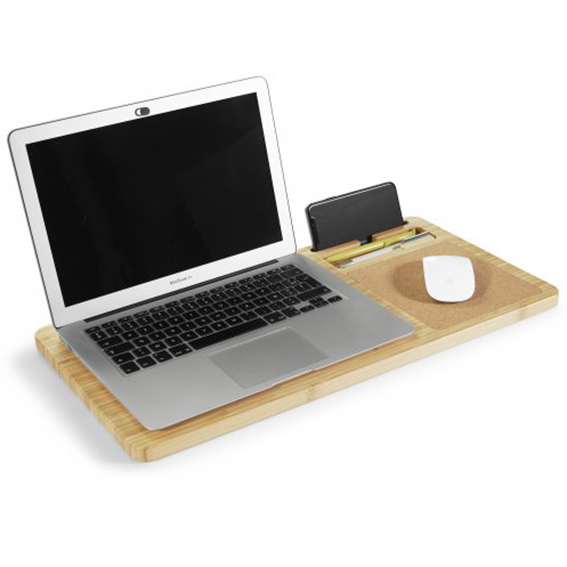 support laptop en bambou personnalisé publicitaire Goodies fournitures de bureau personnalisables