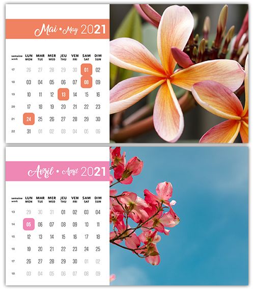 Calendrier 6 mois Fleurs PEFC 2024 - Calendriers