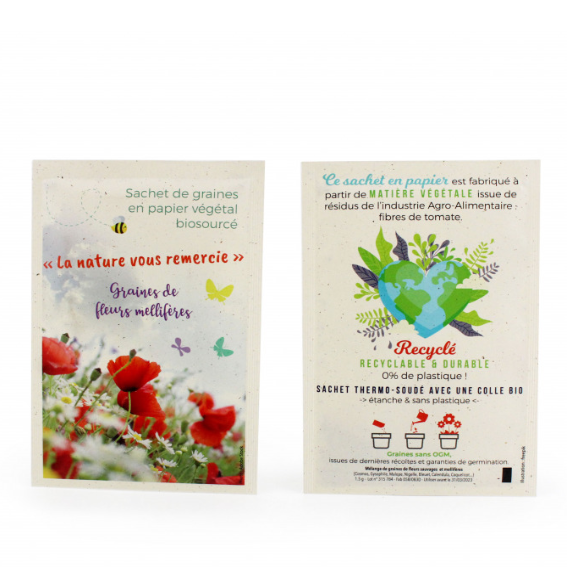 Sachet de graines publicitaire personnalisé Goodies Sachet de graines papier végétal publicitaire à personnaliser Objet publicitaire Lyon article promotionnel Lyon goodies cadeaux d’entreprise France